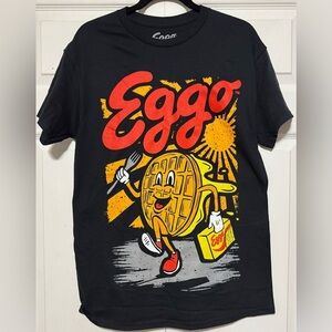Kellogg's Black Eggo Breakfast Waffles Too Good To Leggo T-Shirt Size Medium
